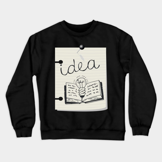 Idea on piece of paper design illustration Crewneck Sweatshirt by kamdesigns